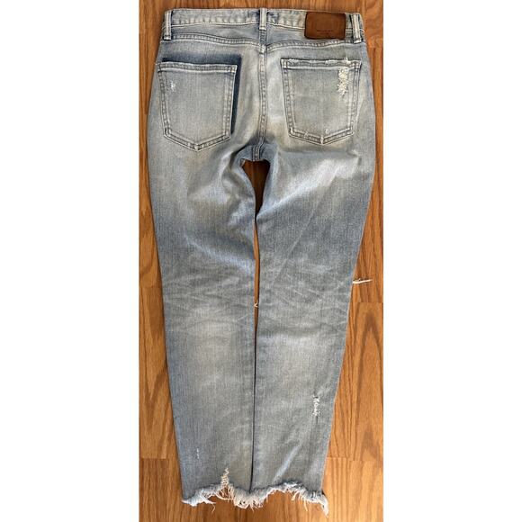 MOUSSY Vintage Blue Distressed High Waist Jeans Size 26 Japan Made - Picture 4 of 5